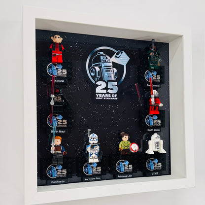 Display case Frame For Lego 25th Anniversary Star Wars Minifigures 27CM 8 fig