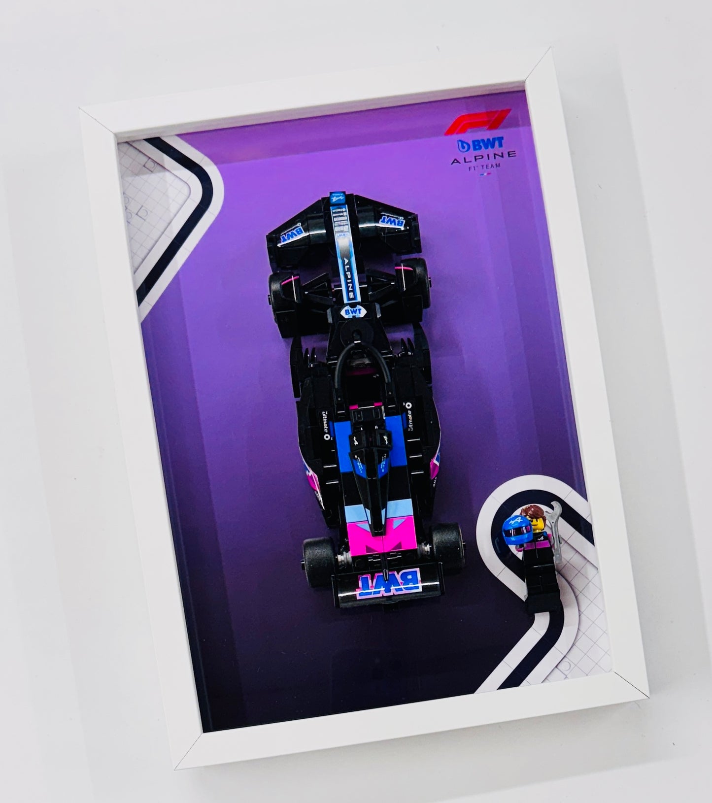 Display Frame for Lego ® Speed Champions BWT Alpine F1 A524 Formula one 1 77248
