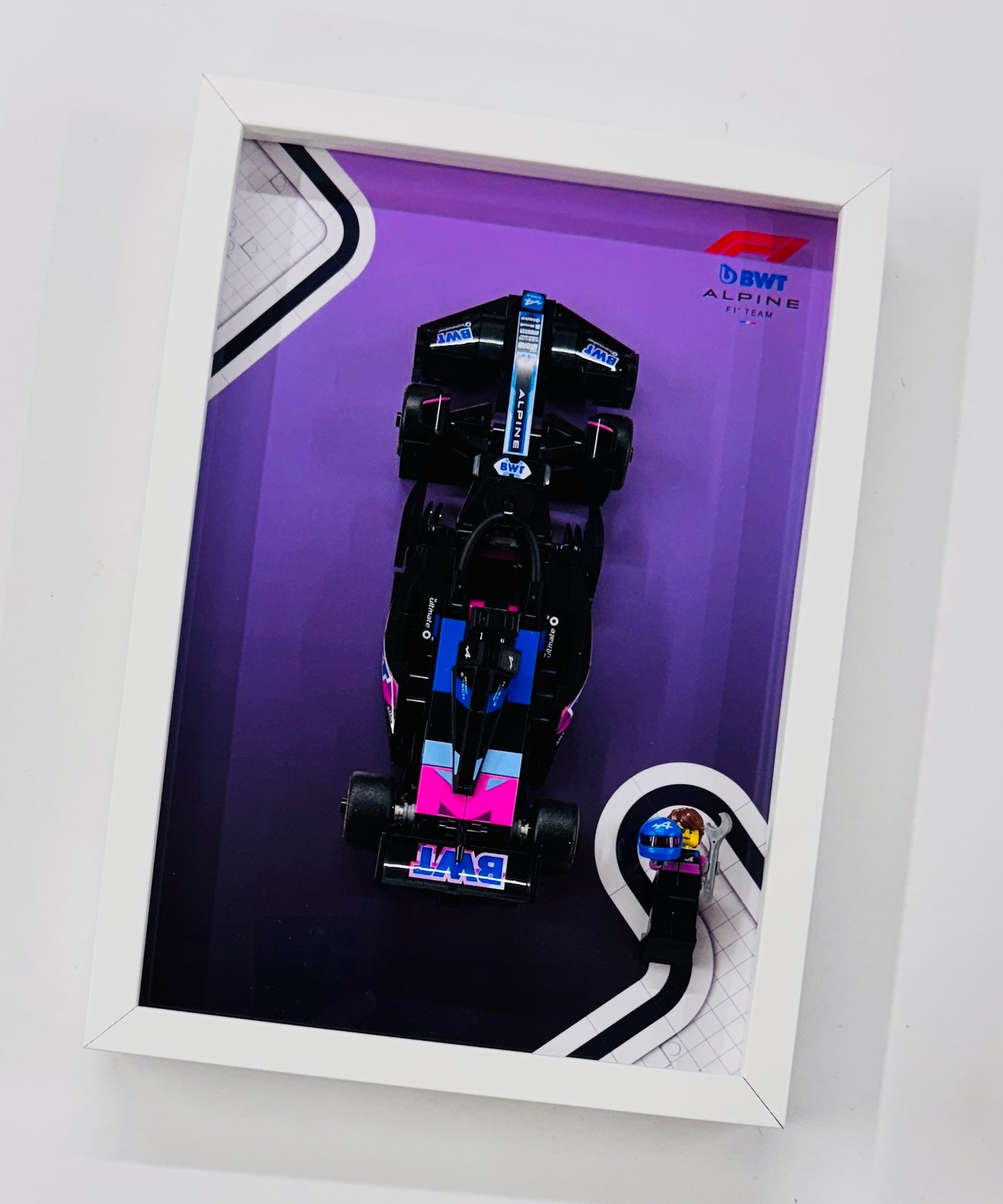 Display Frame for Lego ® Speed Champions BWT Alpine F1 A524 Formula one 1 77248