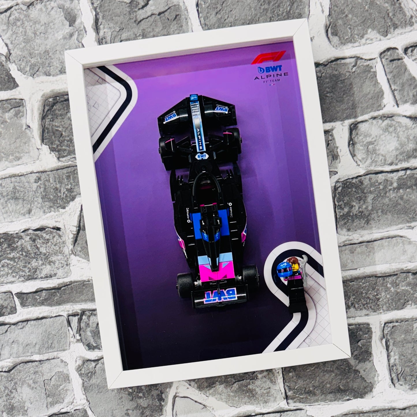 Display Frame for Lego ® Speed Champions BWT Alpine F1 A524 Formula one 1 77248