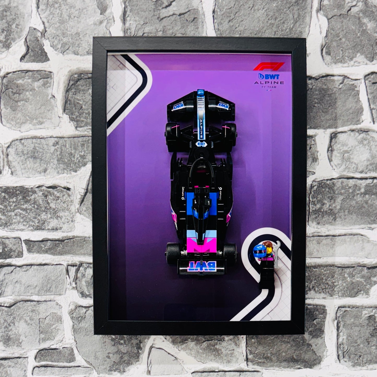 Display Frame for Lego ® Speed Champions BWT Alpine F1 A524 Formula one 1 77248