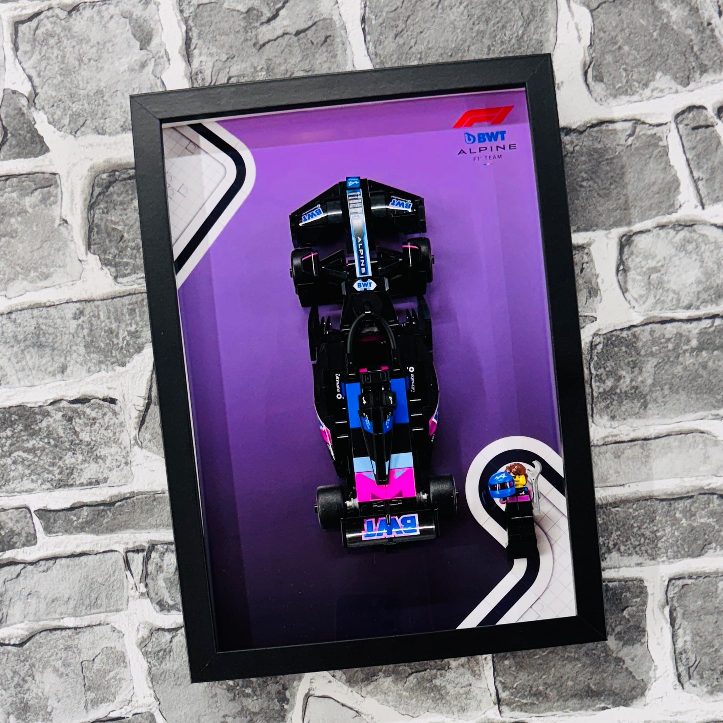 Display Frame for Lego ® Speed Champions BWT Alpine F1 A524 Formula one 1 77248