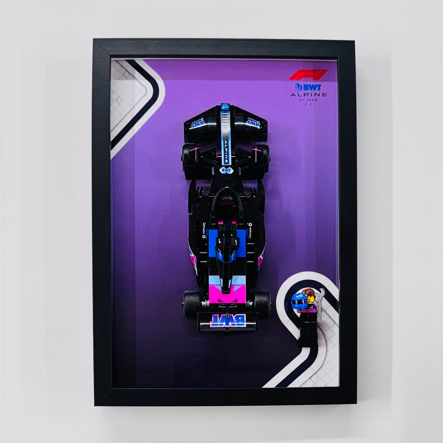 Display Frame for Lego ® Speed Champions BWT Alpine F1 A524 Formula one 1 77248