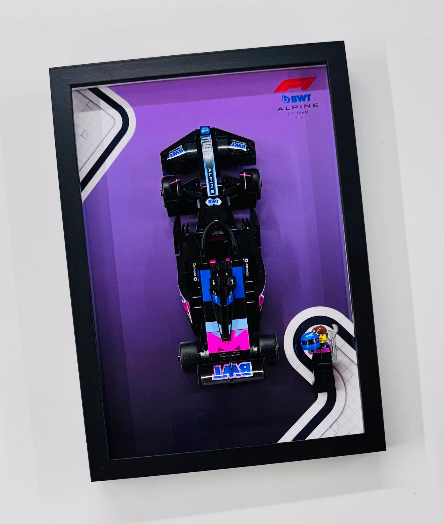 Display Frame for Lego ® Speed Champions BWT Alpine F1 A524 Formula one 1 77248