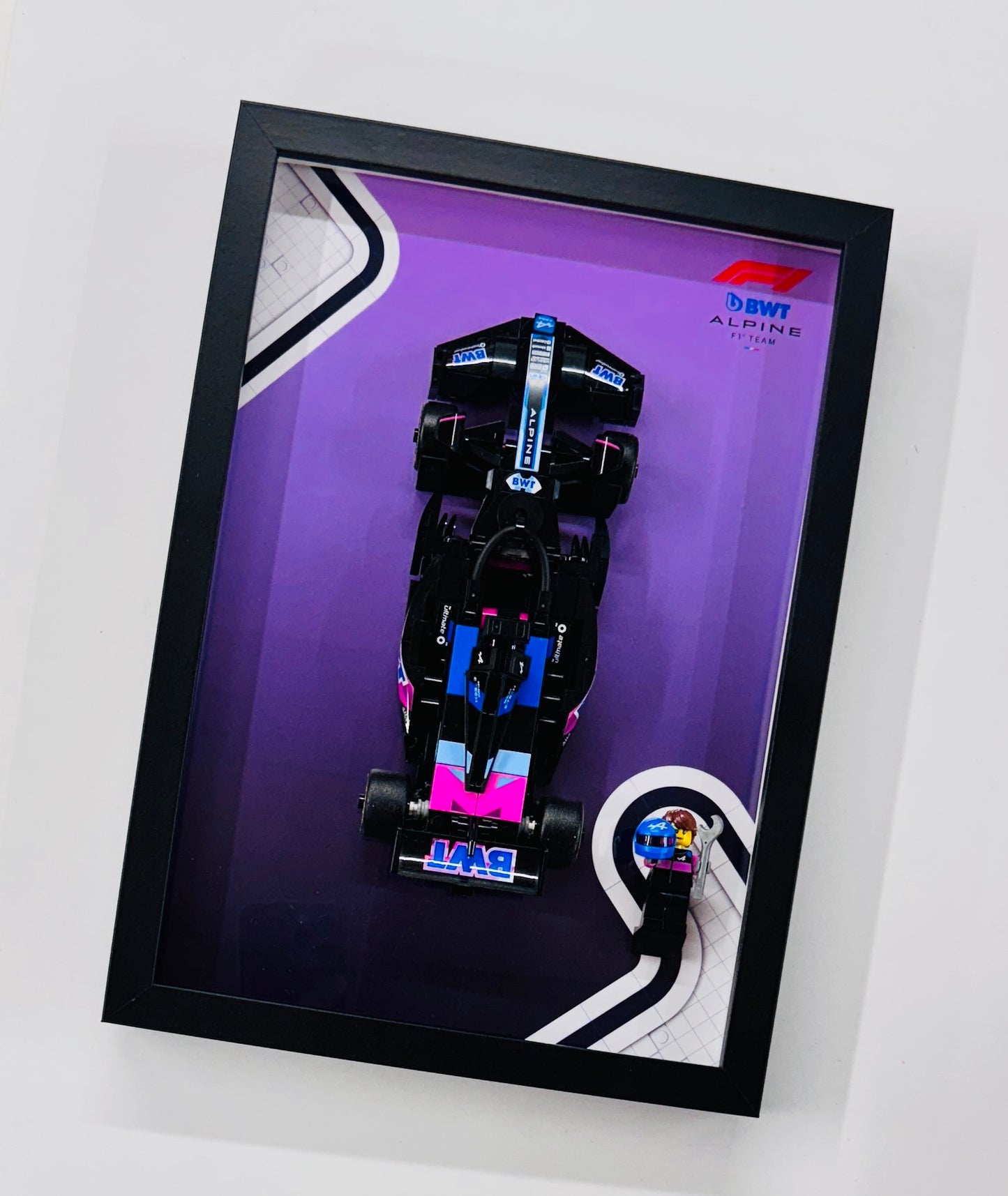 Display Frame for Lego ® Speed Champions BWT Alpine F1 A524 Formula one 1 77248