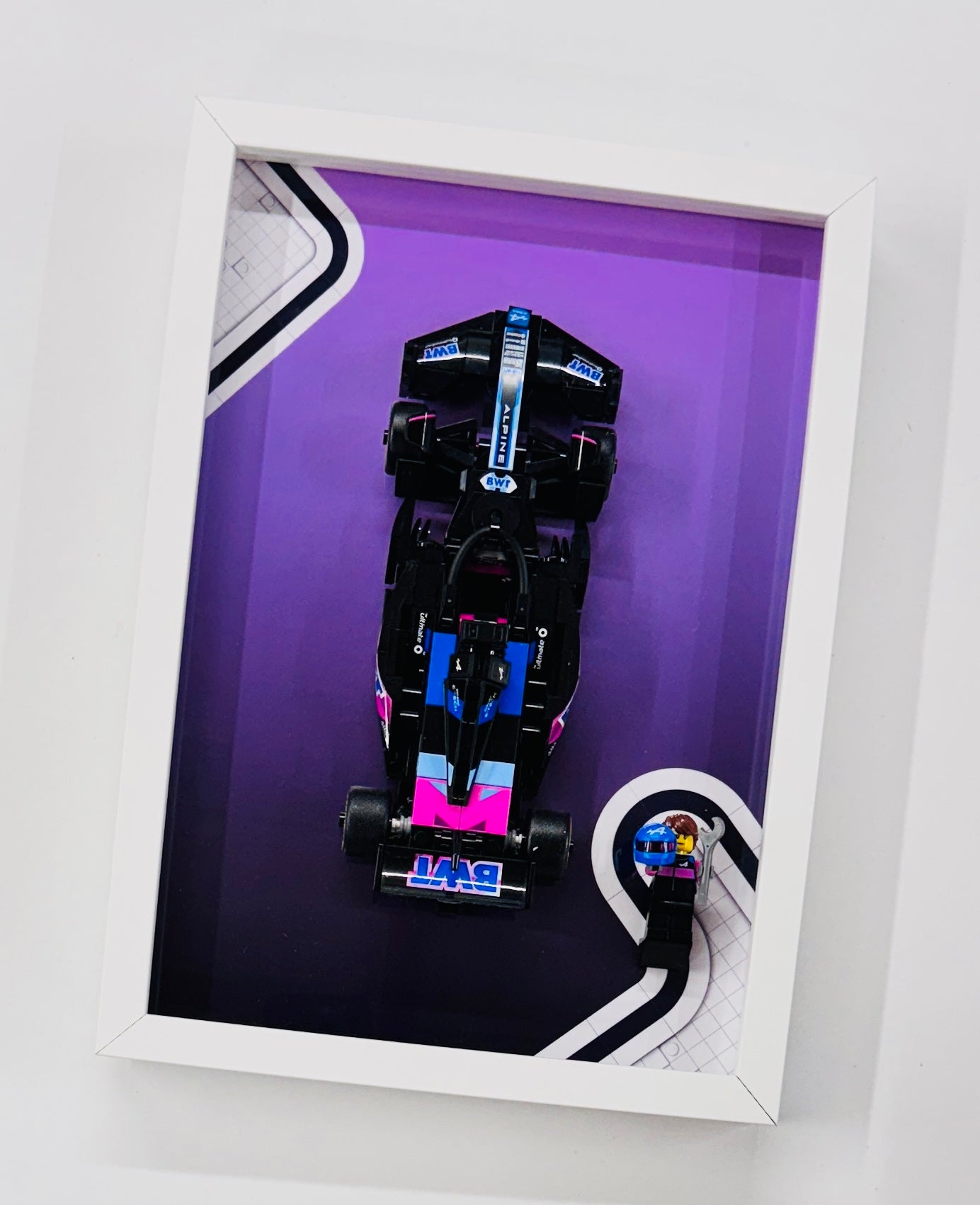 Display Frame for Lego ® Speed Champions BWT Alpine F1 A524 Formula one 1 Wall mount