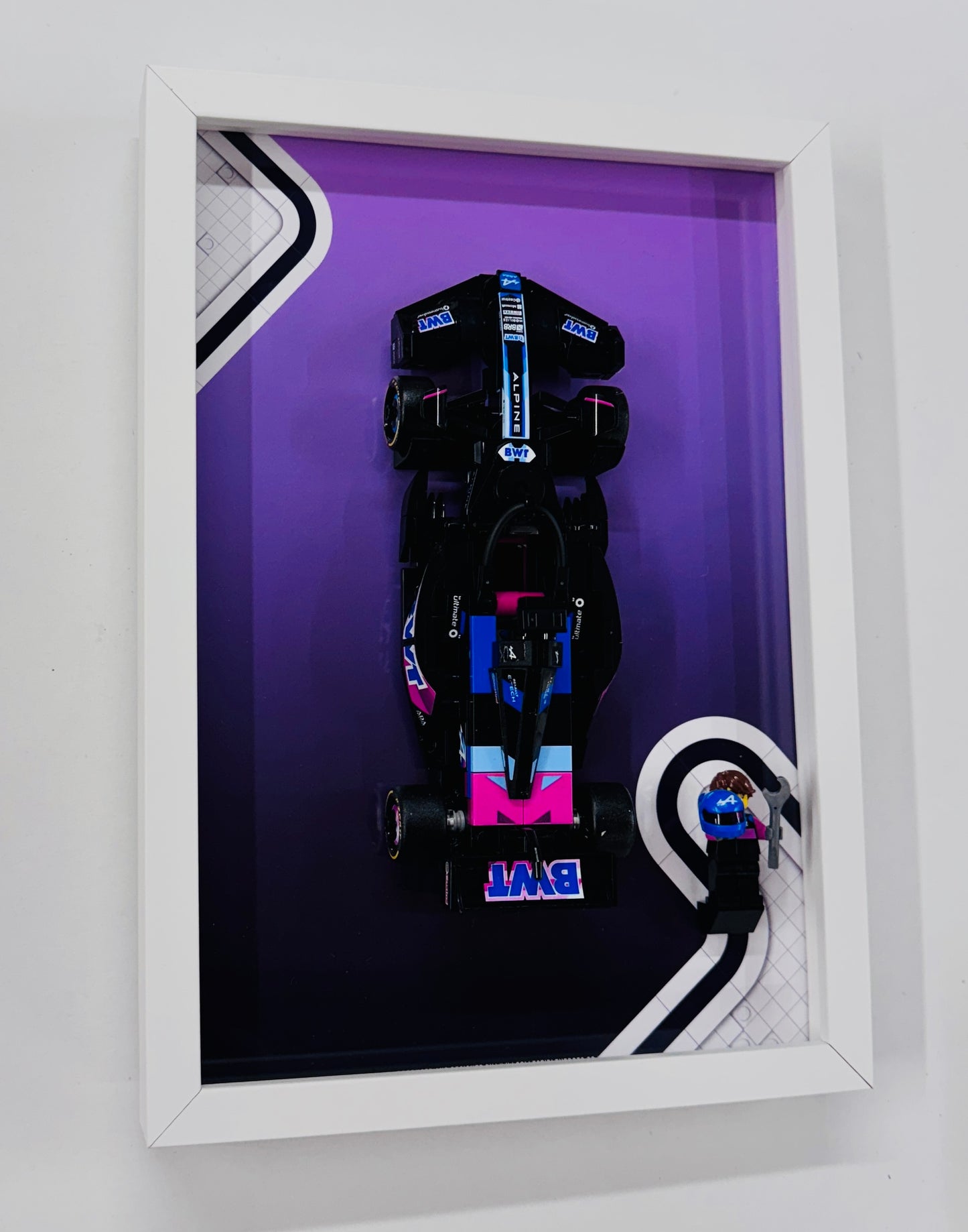 Display Frame for Lego ® Speed Champions BWT Alpine F1 A524 Formula one 1 Wall mount