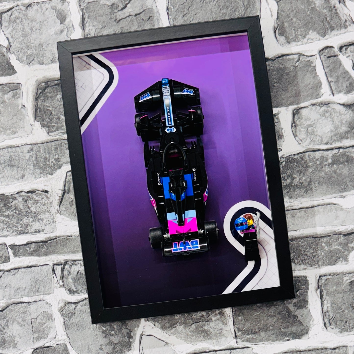 Display Frame for Lego ® Speed Champions BWT Alpine F1 A524 Formula one 1 Wall mount