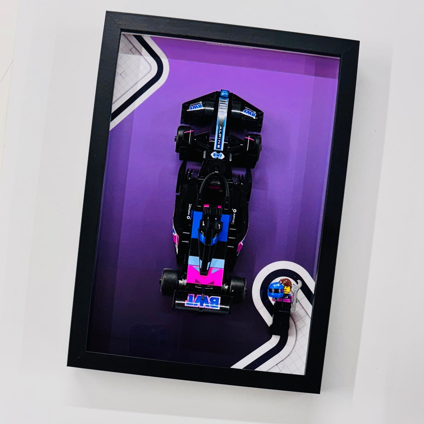 Display Frame for Lego ® Speed Champions BWT Alpine F1 A524 Formula one 1 Wall mount