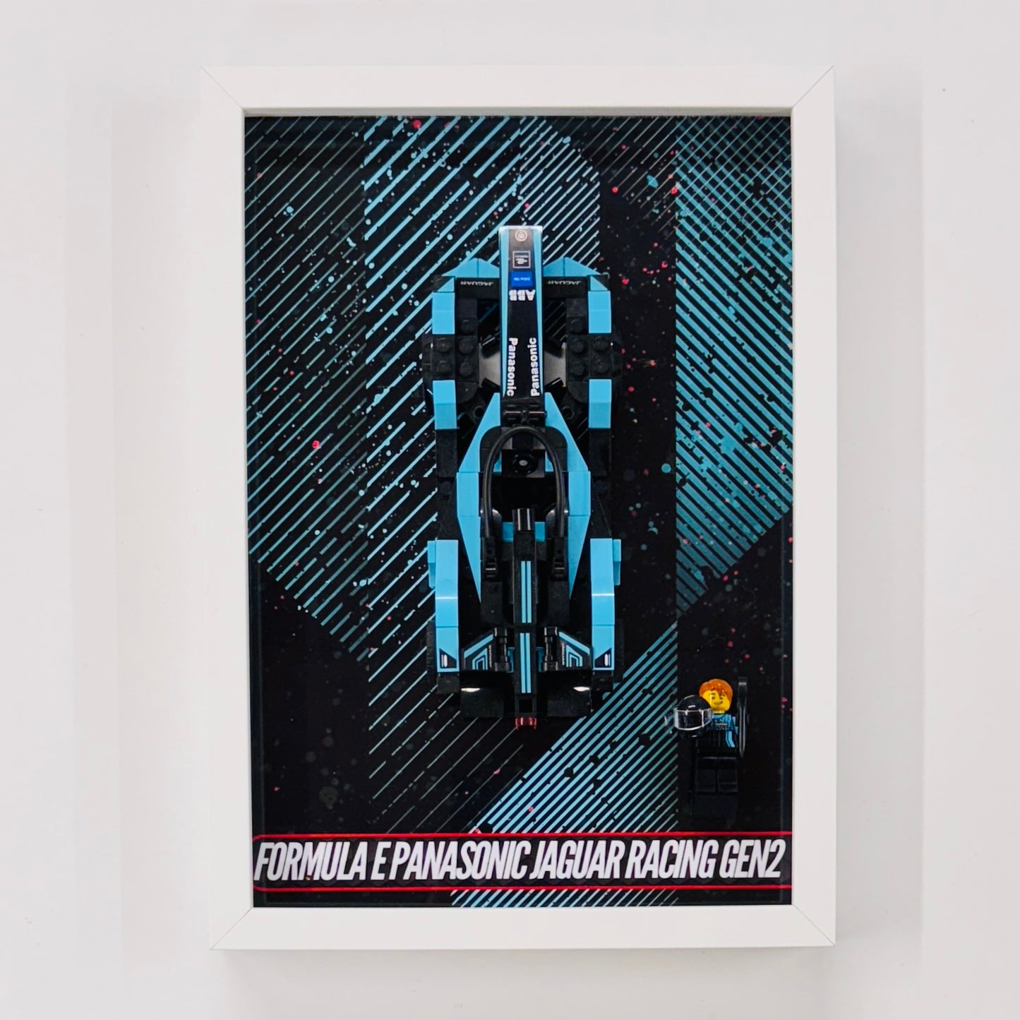 Display Wall Mount Frame for Lego ® Speed Champions Formula E Panasonic Jaguar Racing gen2