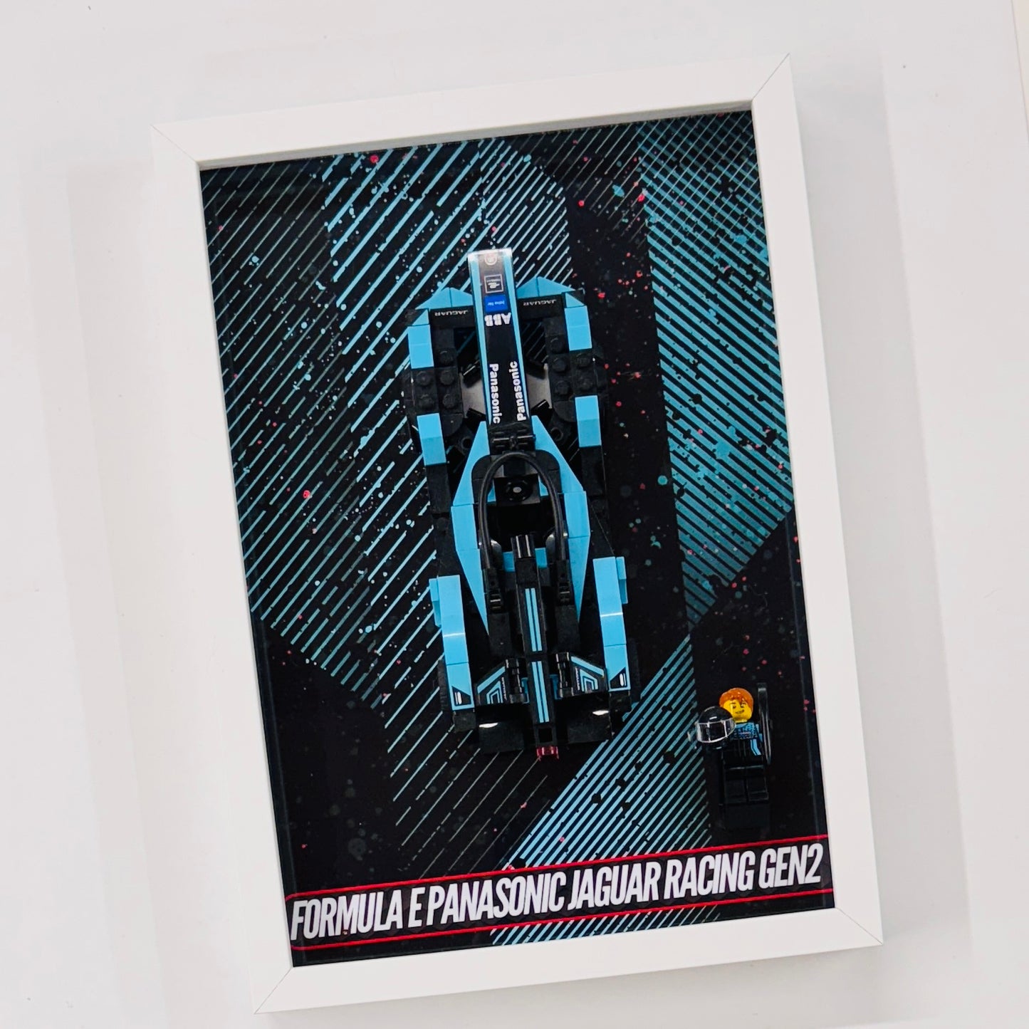 Display Wall Mount Frame for Lego ® Speed Champions Formula E Panasonic Jaguar Racing gen2