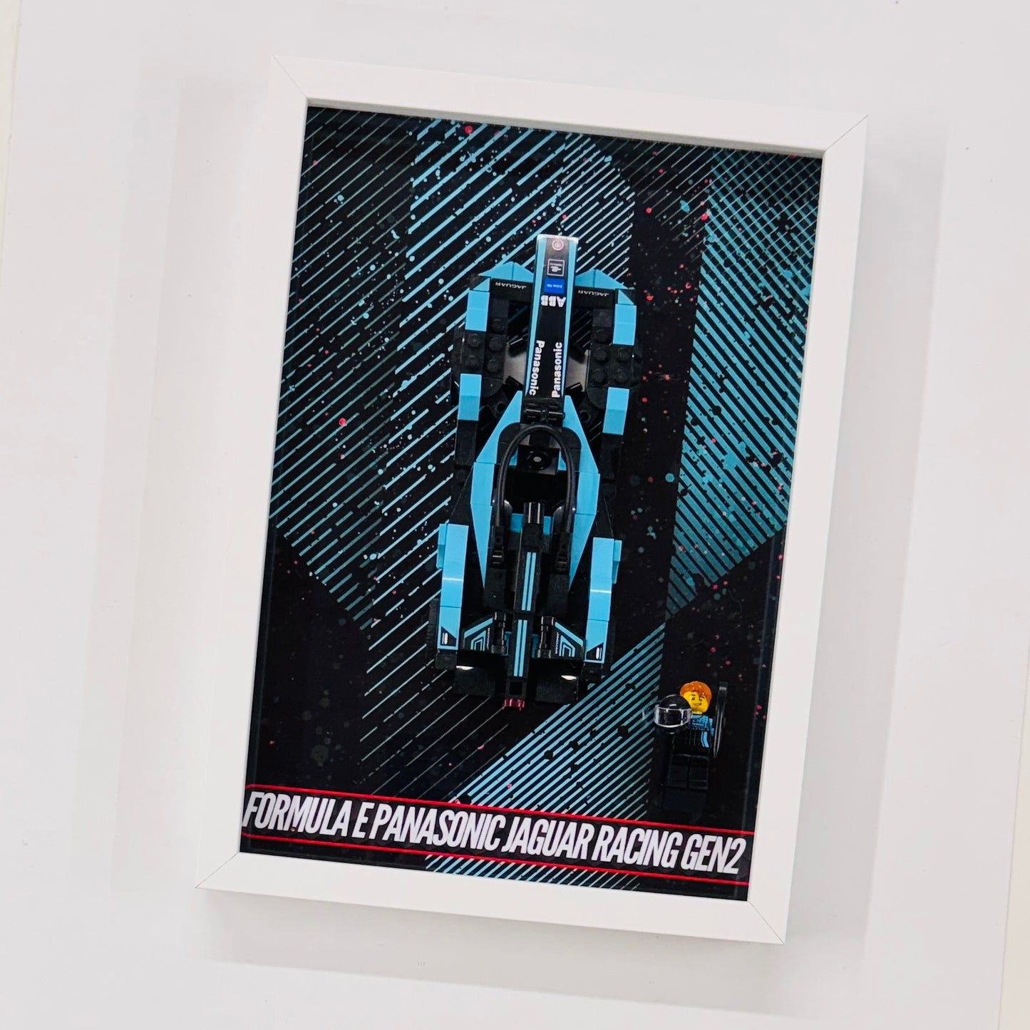 Display Wall Mount Frame for Lego ® Speed Champions Formula E Panasonic Jaguar Racing gen2