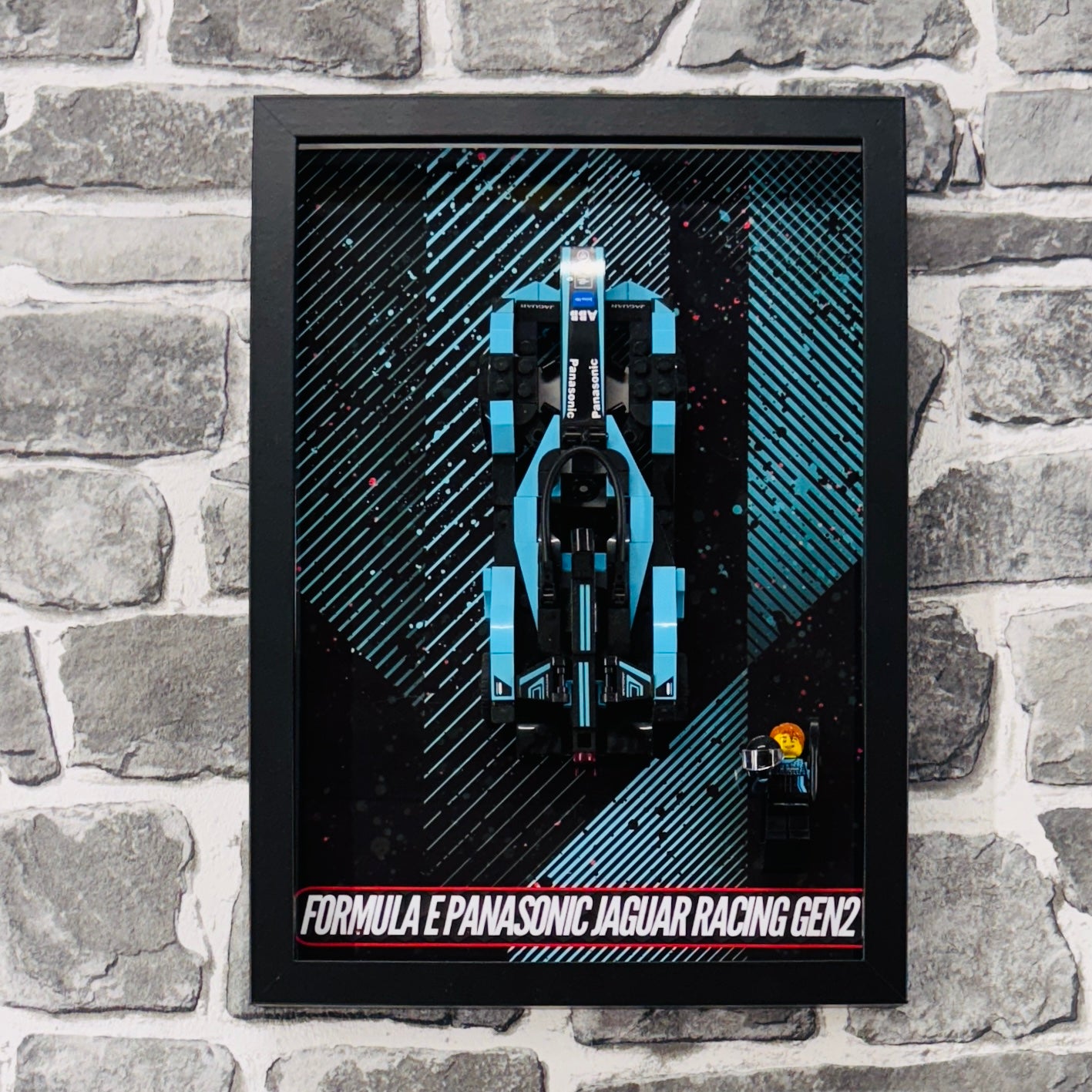 Display Wall Mount Frame for Lego ® Speed Champions Formula E Panasonic Jaguar Racing gen2