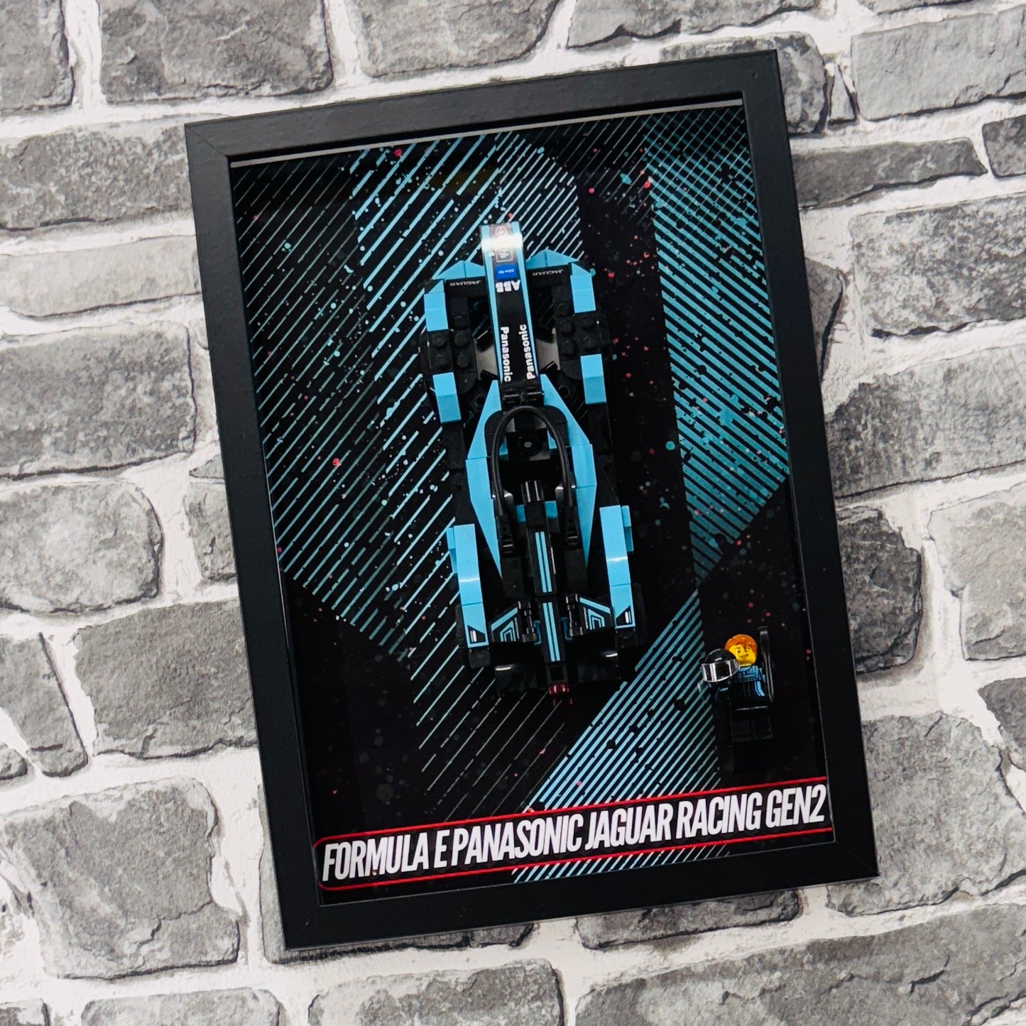 Display Wall Mount Frame for Lego ® Speed Champions Formula E Panasonic Jaguar Racing gen2