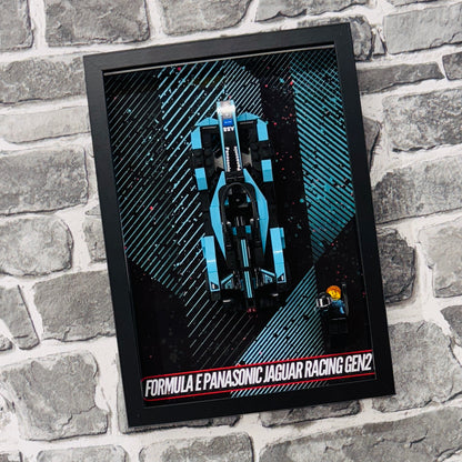 Display Wall Mount Frame for Lego ® Speed Champions Formula E Panasonic Jaguar Racing gen2