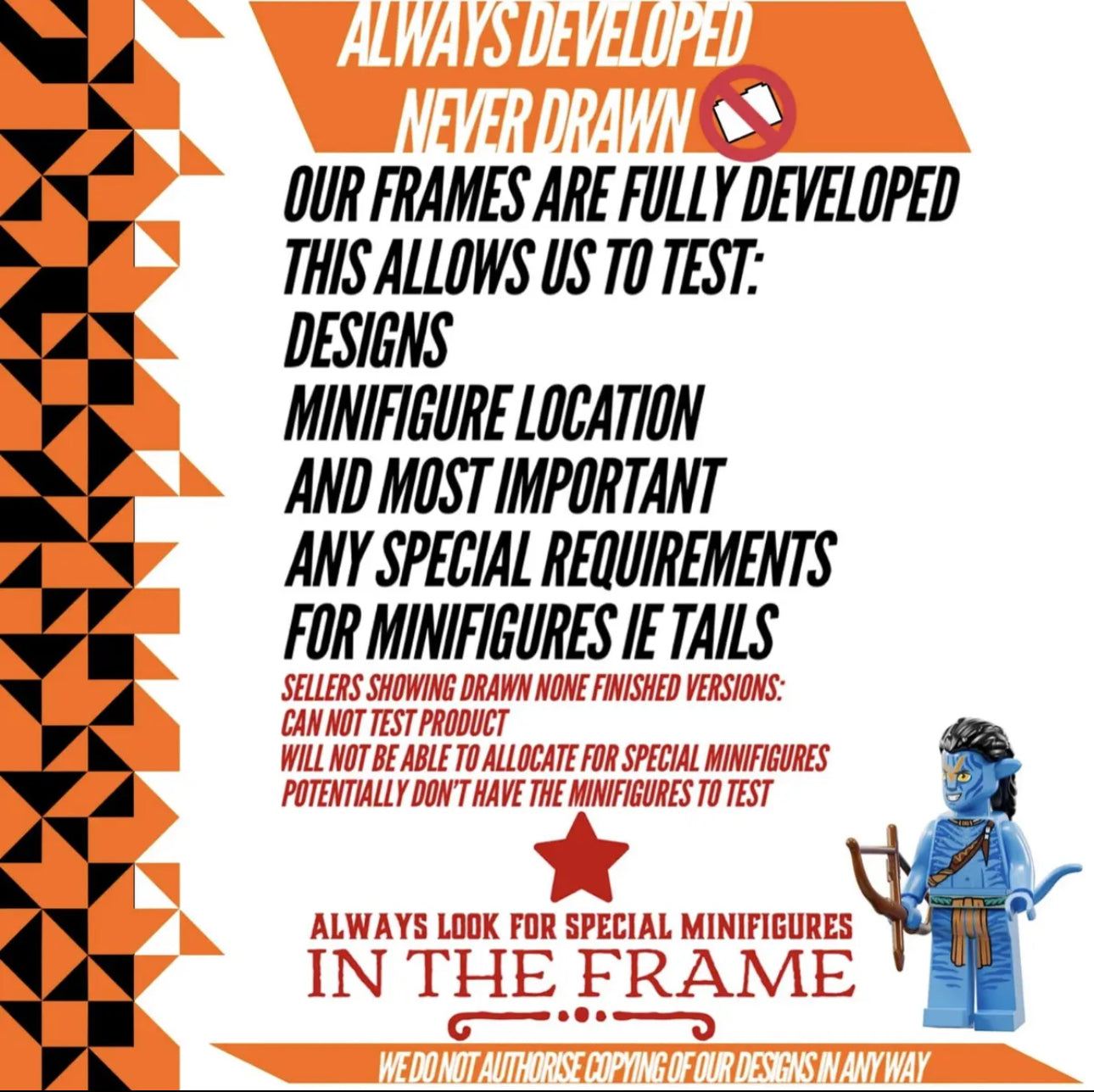 always developed lego minifigures display frames 