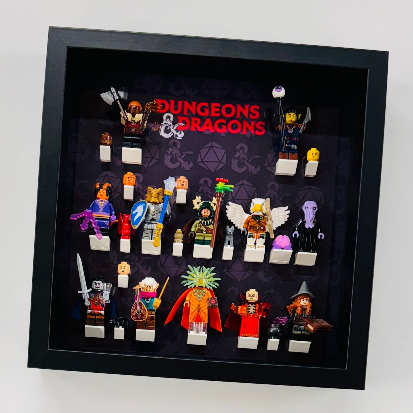 black display frame for lego dungeon and dragons minifigures 
