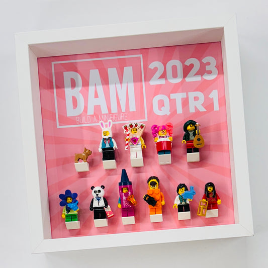 display frame for lego series 2023 bam minifigures 