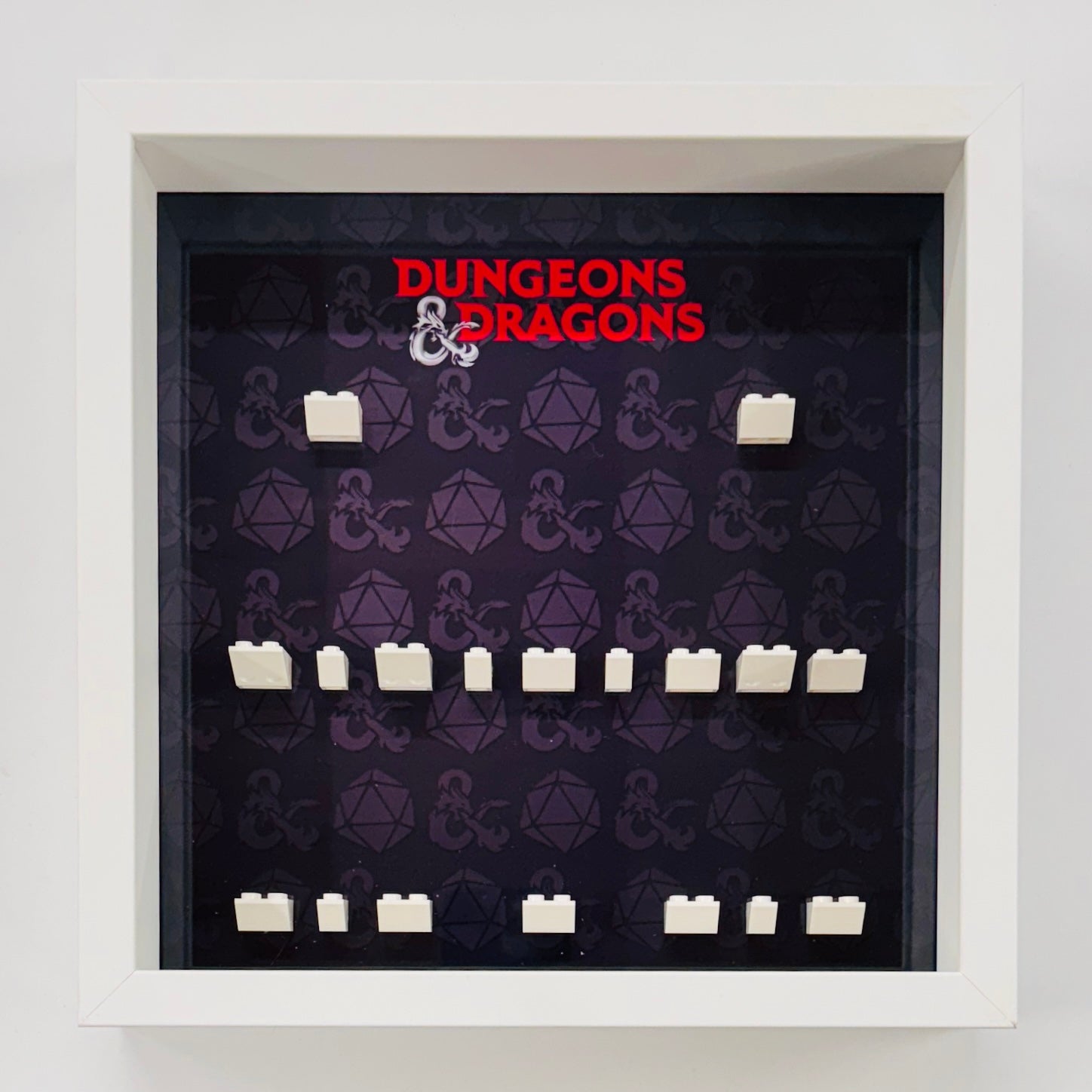 white display case frame for lego dungeon dragons minifigures 