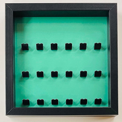 Display Frame Case For Lego General Minifigures  27CM No Figures Coloured Backgrounds Aqua