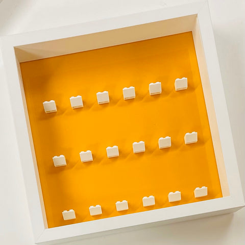 Display Frame Case For Lego General Minifigures  27CM No Figures Coloured Backgrounds Light Orange