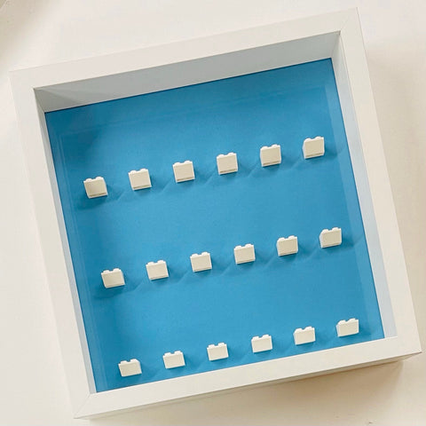 Display Frame Case For Lego General Minifigures  27CM No Figures Coloured Backgrounds Light Blue