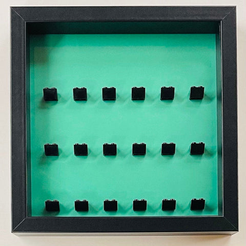 Display frame case for Lego General  Minifigures 25CM No Figures Coloured backgrounds Aqua