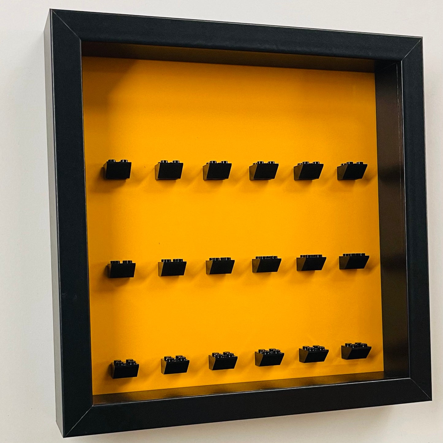 Display frame case for Lego General  Minifigures 25CM No Figures Coloured backgrounds Light Orange