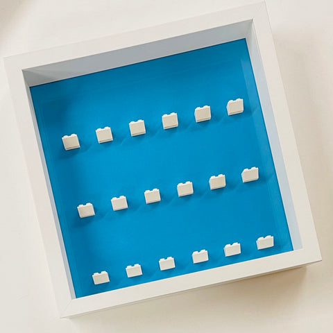 Display Frame Case For Lego General Minifigures  27CM No Figures Coloured Backgrounds Mid Blue