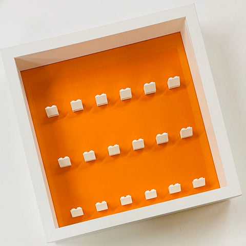 Display Frame Case For Lego General Minifigures  27CM No Figures Coloured Backgrounds Orange