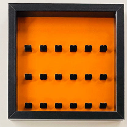 Display Frame Case For Lego General Minifigures  27CM No Figures Coloured Backgrounds Orange