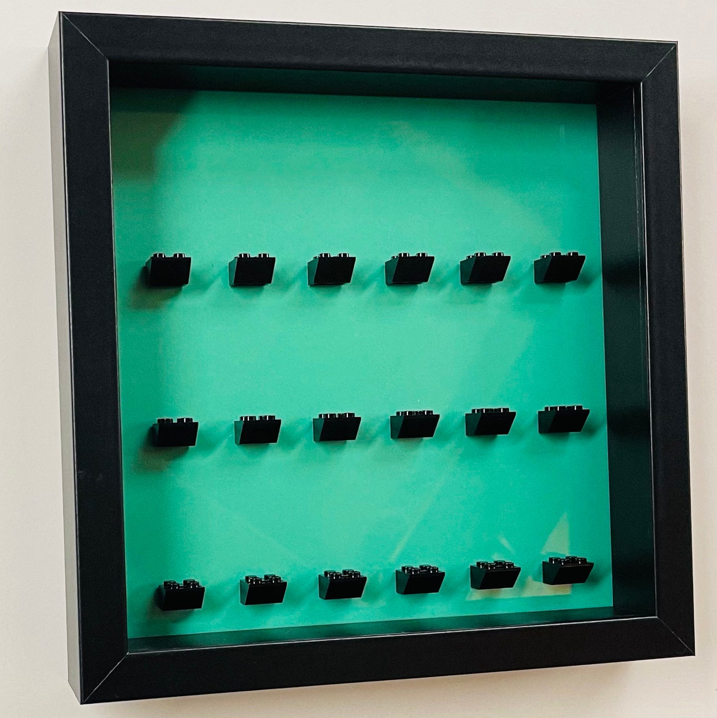 Display frame case for Lego General  Minifigures 25CM No Figures Coloured backgrounds Aqua