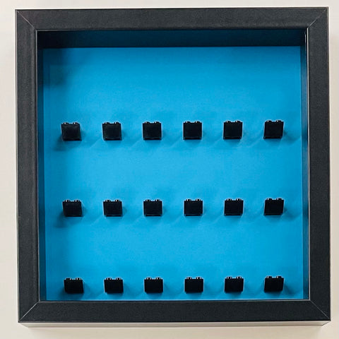 Display frame case for Lego General  Minifigures 25CM No Figures Coloured backgrounds Mid Blue