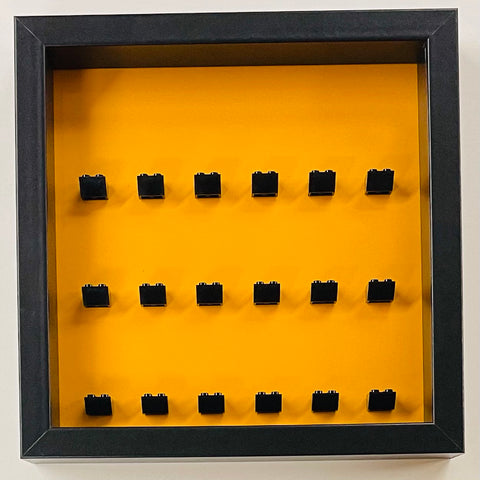 Display frame case for Lego General  Minifigures 25CM No Figures Coloured backgrounds Light Orange