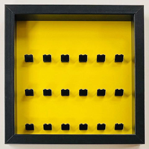 Display frame case for Lego General  Minifigures 25CM No Figures Coloured backgrounds Yellow