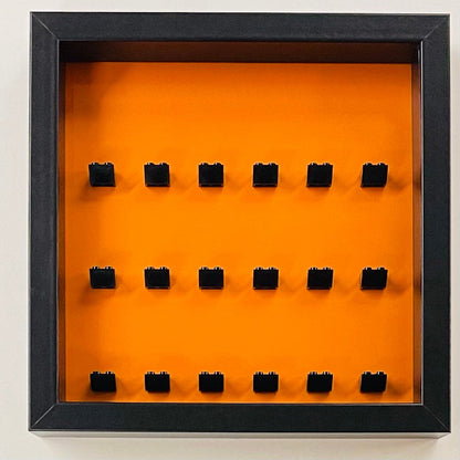 Display frame case for Lego General  Minifigures 25CM No Figures Coloured backgrounds Orange