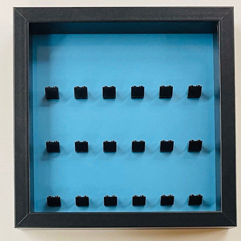 Display frame case for Lego General  Minifigures 25CM No Figures Coloured backgrounds Light Blue