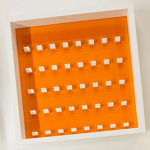 Display Frame Case For General Lego Minifigures  No Figures 37cm Orange