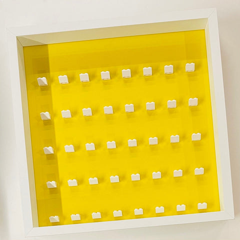 Display Frame Case For General Lego Minifigures  No Figures 37cm Yellow